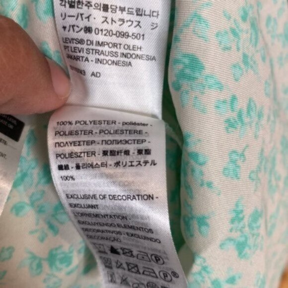 Levi's Women Green Floral Electric Dolci Baby Doll Dress Size XL - Picture 8 of 12